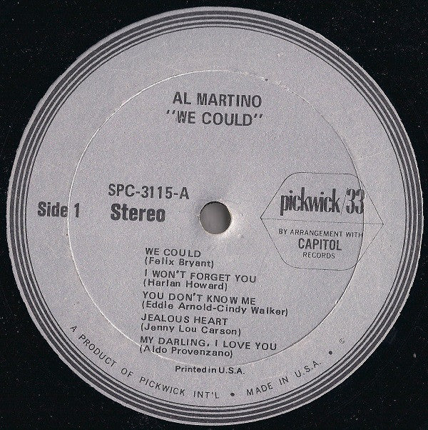 Al Martino : We Could (LP, Album, RE)
