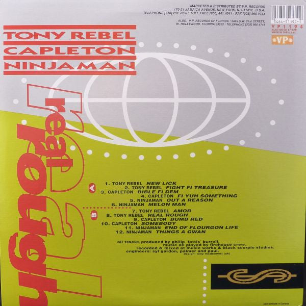 Tony Rebel / Capleton / Ninjaman : Real Rough (LP, Album)