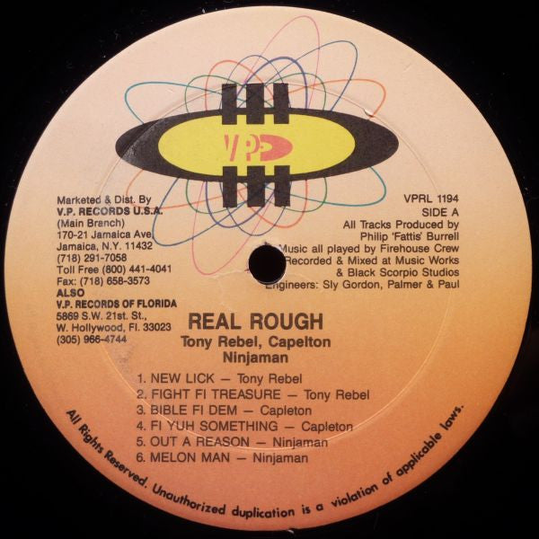 Tony Rebel / Capleton / Ninjaman : Real Rough (LP, Album)