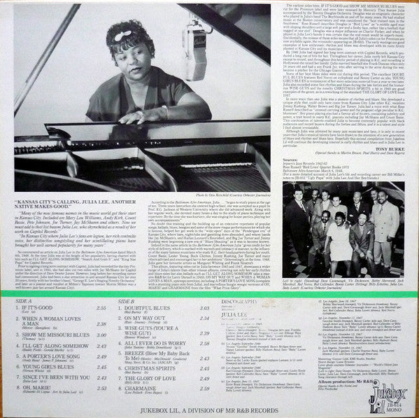 Julia Lee & Her Boy Friends : A Porter's Love Song (LP, Album, Comp, Mono)