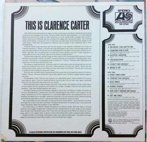Clarence Carter : This Is Clarence Carter (LP, Album, RE)