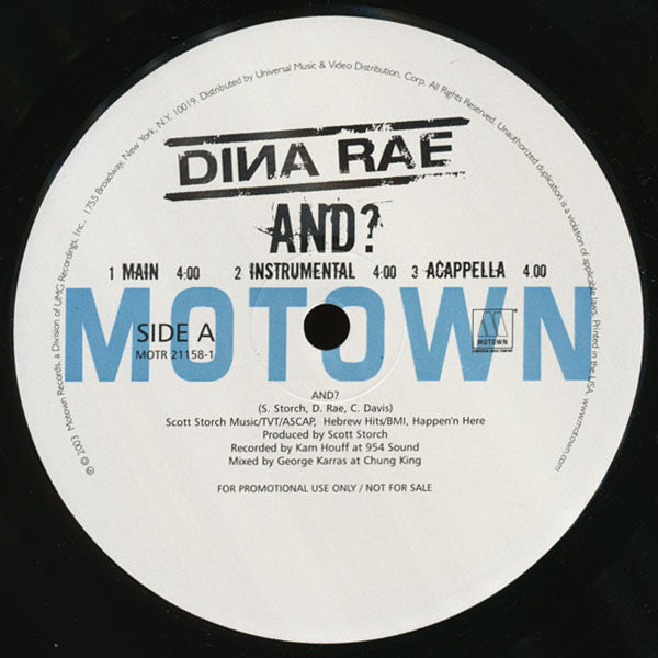 Dina Rae : And? (12", Promo)