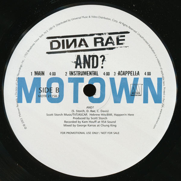 Dina Rae : And? (12", Promo)