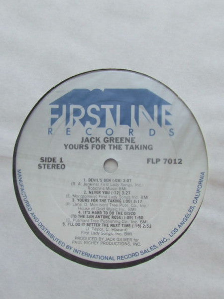 Jack Greene : Yours For The Taking (LP, Album)