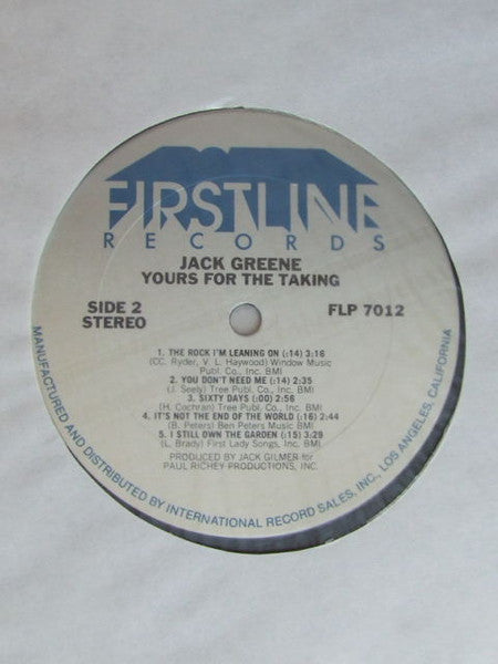 Jack Greene : Yours For The Taking (LP, Album)
