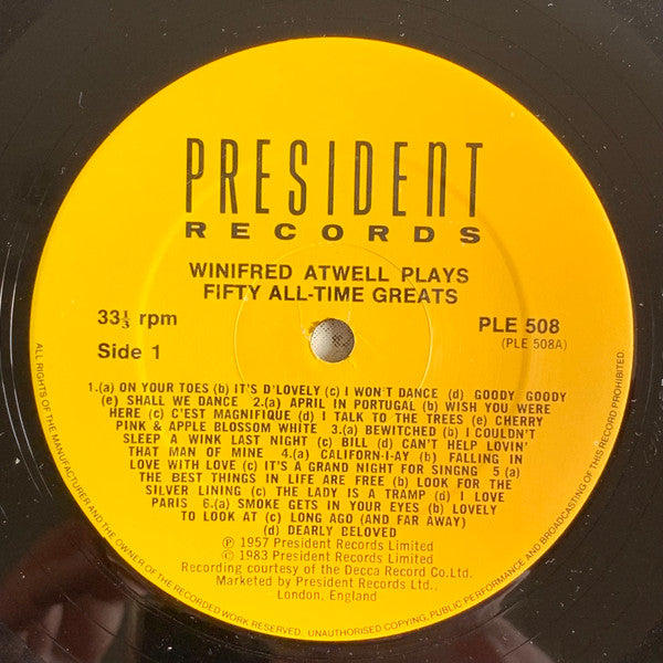 Winifred Atwell : Winifred Atwell Plays Fifty All-Time Greats (LP)