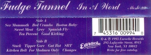 Fudge Tunnel : In A Word (Cass, Comp)