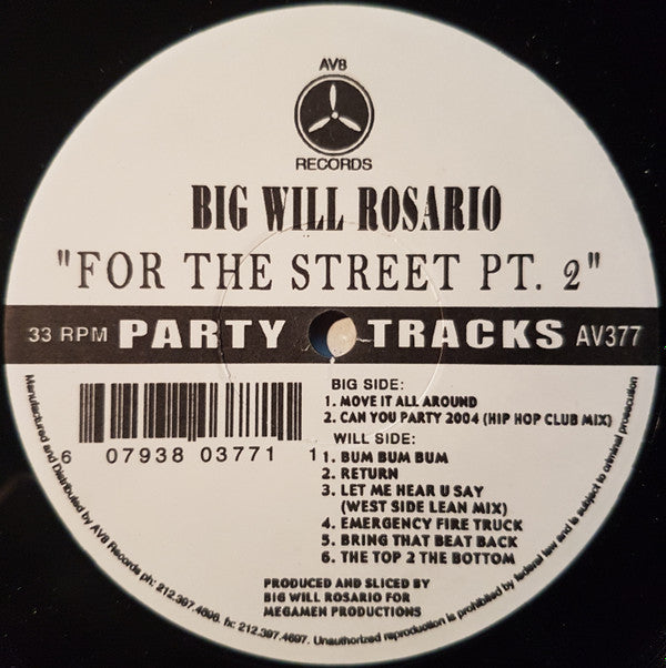 Big Will Rosario : For The Street Pt. 2 (12")
