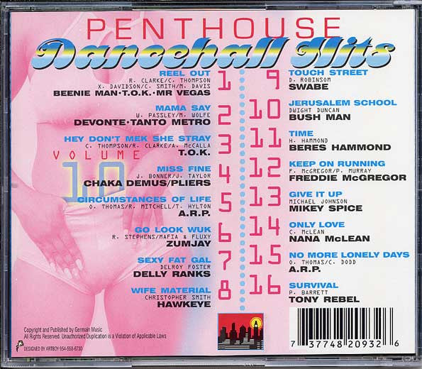 Various : Penthouse Dancehall Hits Volume Ten (CD, Comp)