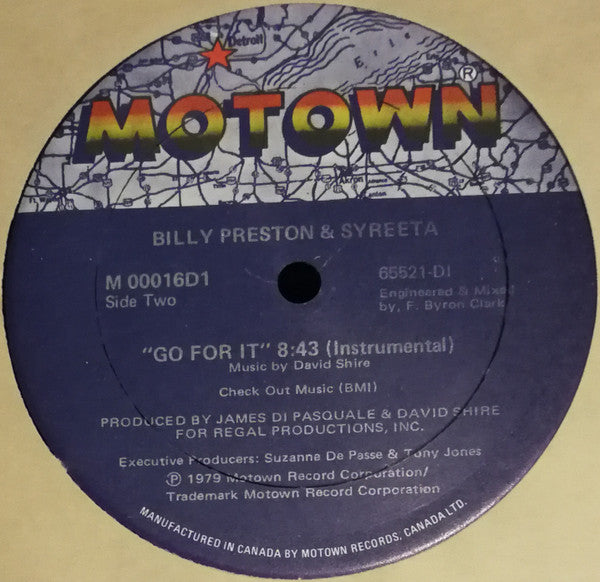Billy Preston & Syreeta : Go For It  (12", Single)