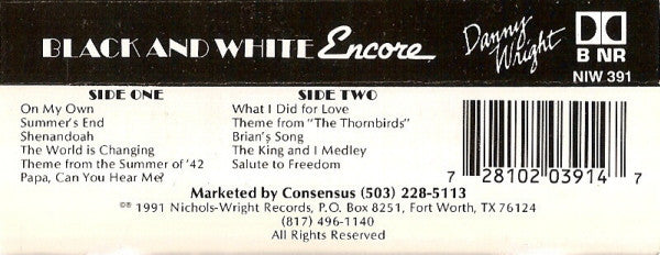 Danny Wright : Black And White Encore (Cass, Album, Dol)