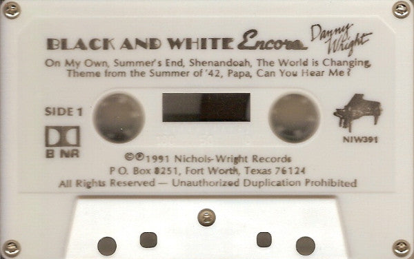Danny Wright : Black And White Encore (Cass, Album, Dol)