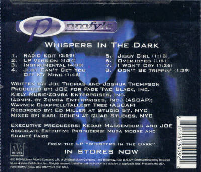 Profyle : Whispers In The Dark (CD, Single, Promo)