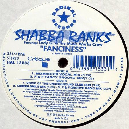 Shabba Ranks : Fanciness (12")