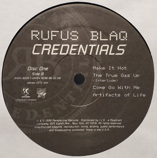 Rufus Blaq : Credentials (2xLP, Album, Promo)