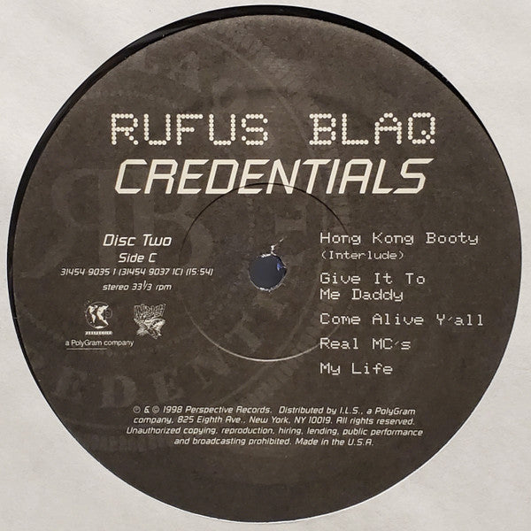 Rufus Blaq : Credentials (2xLP, Album, Promo)