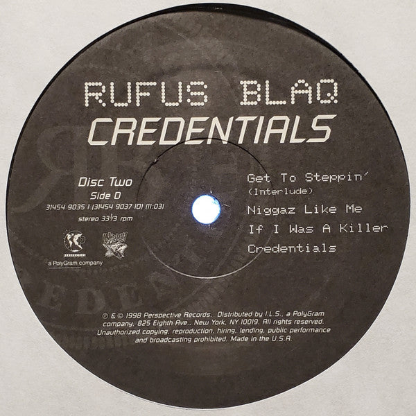 Rufus Blaq : Credentials (2xLP, Album, Promo)