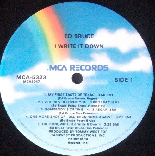 Ed Bruce : I Write It Down (LP, Album, Glo)