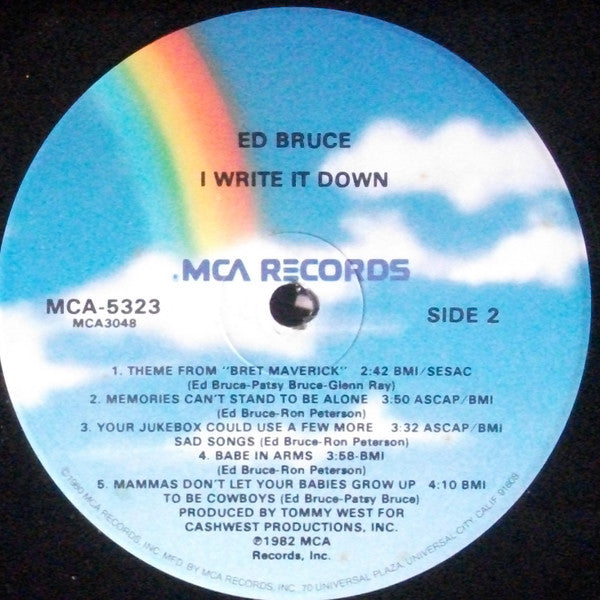 Ed Bruce : I Write It Down (LP, Album, Glo)