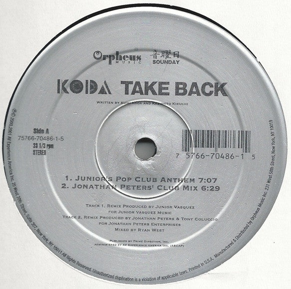 Kumi Koda : Take Back (2x12")
