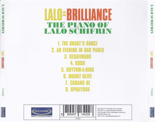 Lalo Schifrin : Lalo = Brilliance (The Piano Of Lalo Schifrin) (CD, Album, Mono)