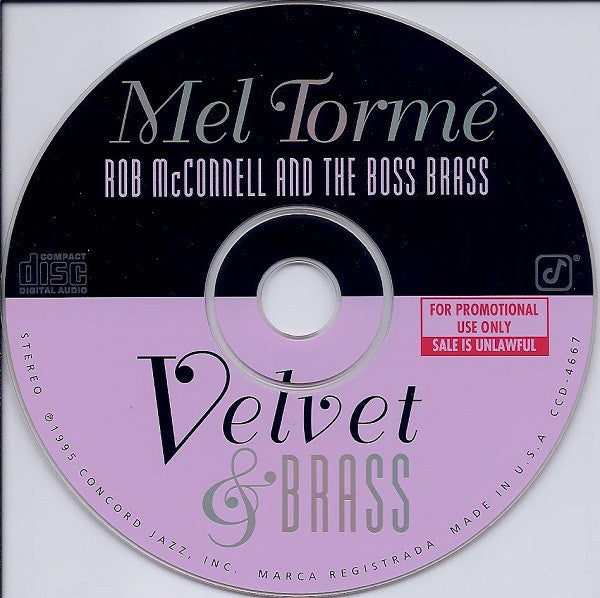 Mel Tormé With Rob McConnell & The Boss Brass : Velvet & Brass (CD, Album, Promo)