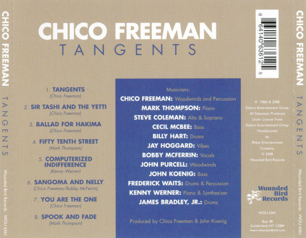 Chico Freeman Featuring Bobby McFerrin : Tangents (CD, Album, RE)