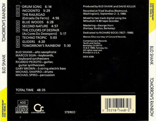 Bud Shank : Tomorrow's Rainbow (CD, Album)