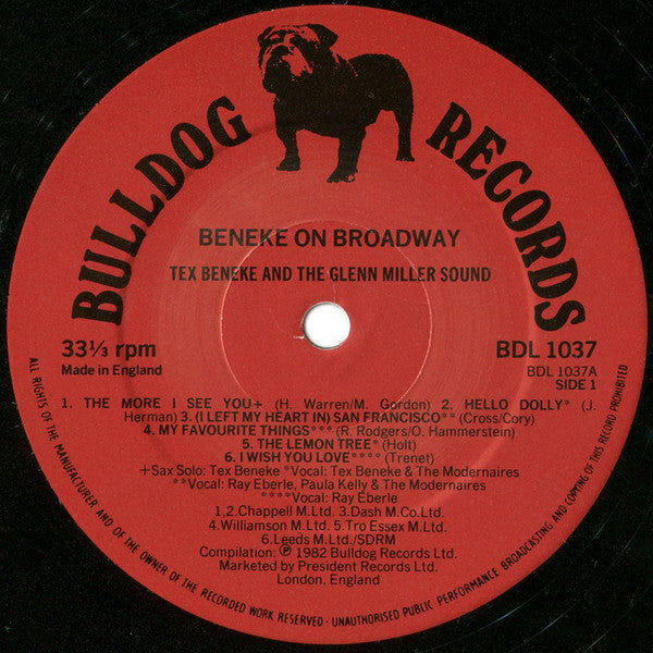 Tex Beneke : Beneke On Broadway (LP)