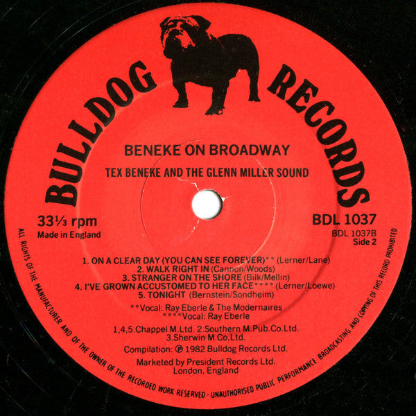 Tex Beneke : Beneke On Broadway (LP)