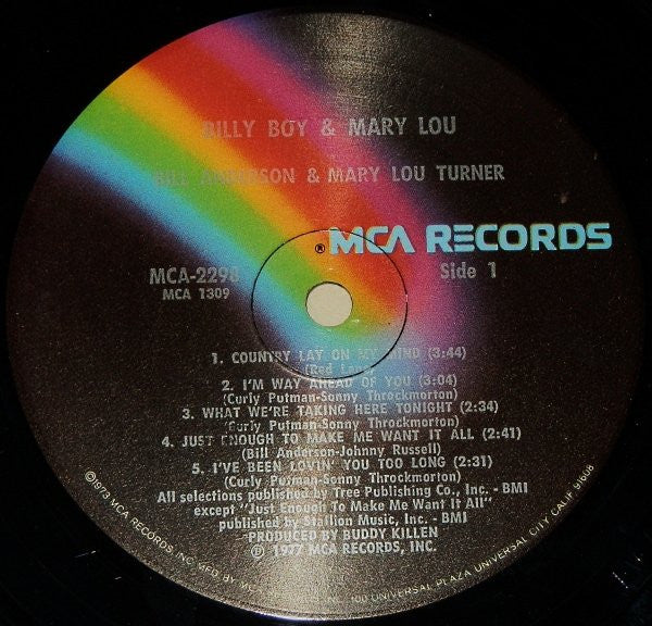 Bill Anderson (2) & Mary Lou Turner : Billy Boy & Mary Lou (LP, Album, Glo)