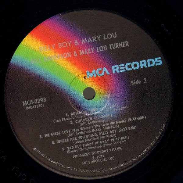Bill Anderson (2) & Mary Lou Turner : Billy Boy & Mary Lou (LP, Album, Glo)