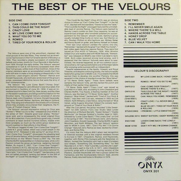 The Velours : Remember With The Velours - The Best Of The Velours (LP, Comp)