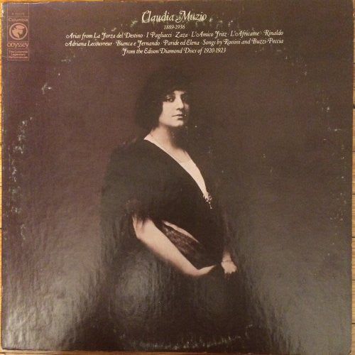 Claudia Muzio : Claudia Muzio / 1889-1936 / Arias From La Forza Del Destino • I Pagliacci • Zaza • L'Amico Fritz • L'Africaine • Rinaldo / Adriana Lecouvreur • Bianca E Fernando • Paride E Elena • Songs By Rossini And Buzzi-Peccia / From The Edison Diamon (LP, Comp, Mono)