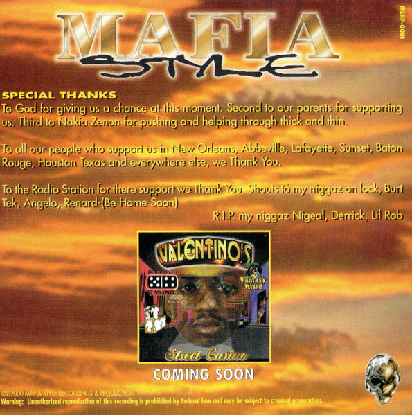 Mafia Style : Unpredictable Vol. I - Working With Something (CD, Album)