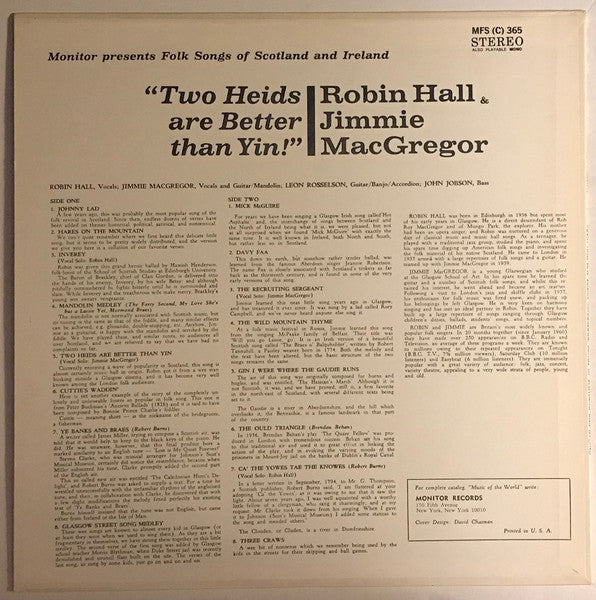 Robin Hall & Jimmie MacGregor* : Two Heids Are Better Than Yin (LP)