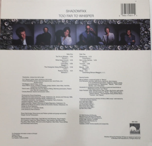 Shadowfax : Too Far To Whisper (LP, Album, RE)