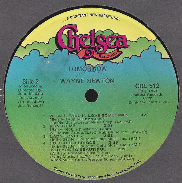Wayne Newton : Tomorrow (LP, Album)