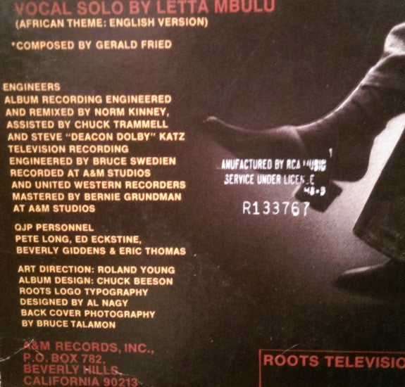 Quincy Jones : Roots: The Saga Of An American Family (LP, Album, Club)