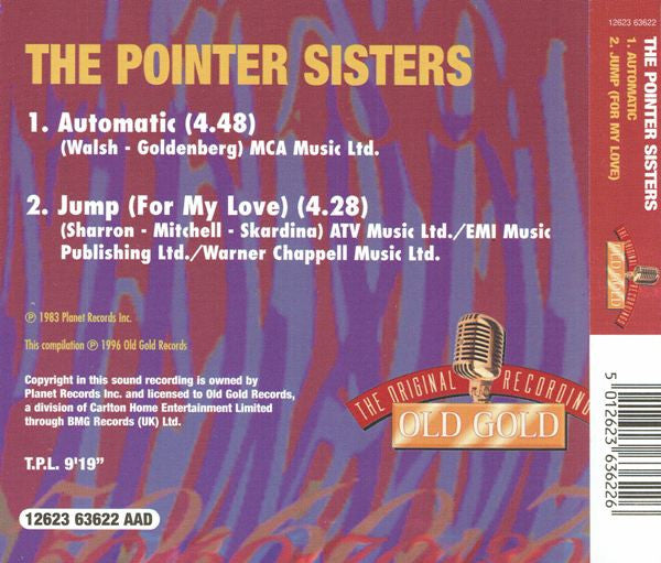 Pointer Sisters : Automatic / Jump (For My Love) (CD, Single)