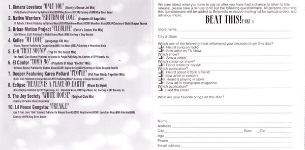 Various : Beat This! Part 1 - The Journey Into Clubland (CD, Comp)
