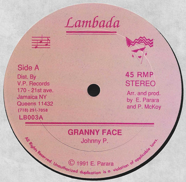Johnny P / Tuffest : Granny Face / Mary (12")