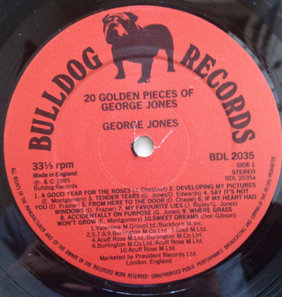 George Jones (2) : 20 Golden Pieces Of George Jones (LP, Comp)