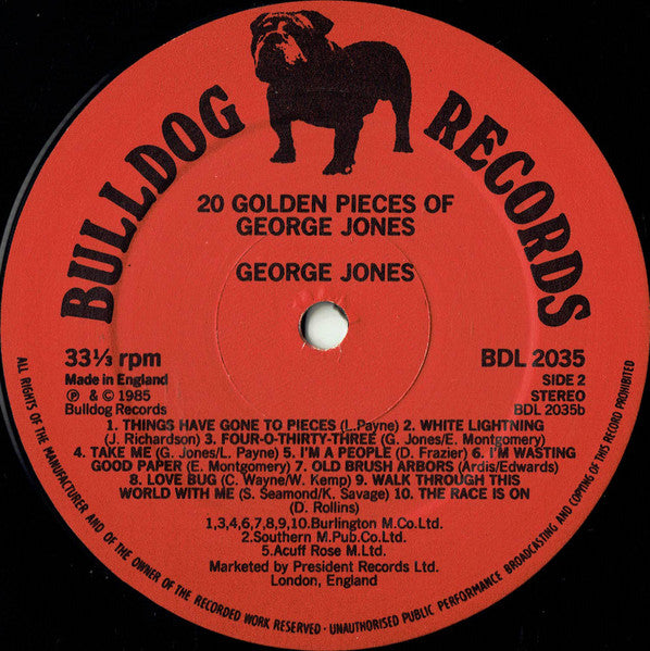 George Jones (2) : 20 Golden Pieces Of George Jones (LP, Comp)