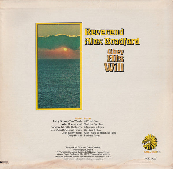 Alex Bradford : Obey His Will (LP, Album)