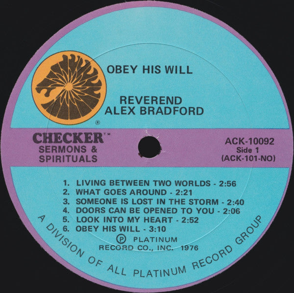 Alex Bradford : Obey His Will (LP, Album)