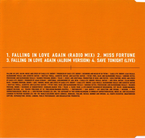 Eagle-Eye Cherry : Falling In Love Again (CD, Single)