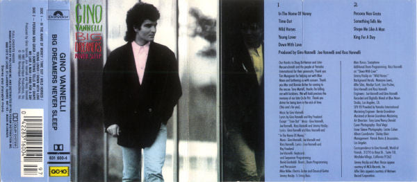 Gino Vannelli : Big Dreamers Never Sleep (Cass, Album, Dol)