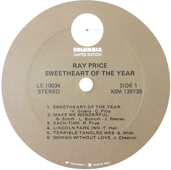 Ray Price : Sweetheart Of The Year (LP, Album, RE)