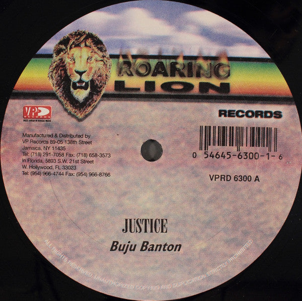 Buju Banton / Ken Serious : Justice / Gear Up (12")